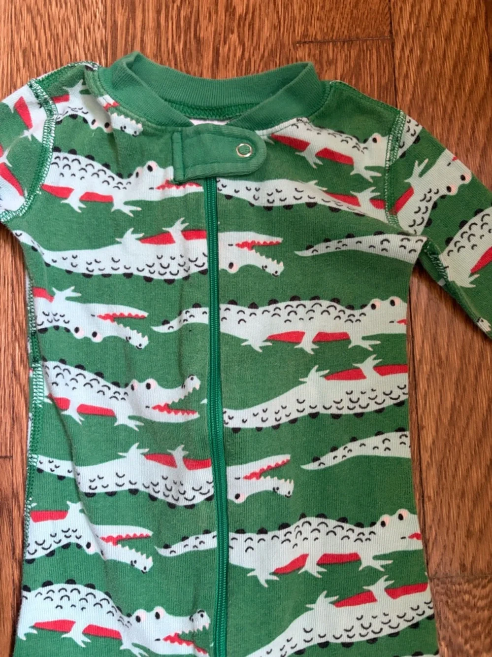 Hanna Andersson Green Alligator Print Pajamas 18-24mos